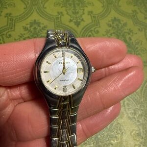 Elgin vintage two tone date just/ real diamond